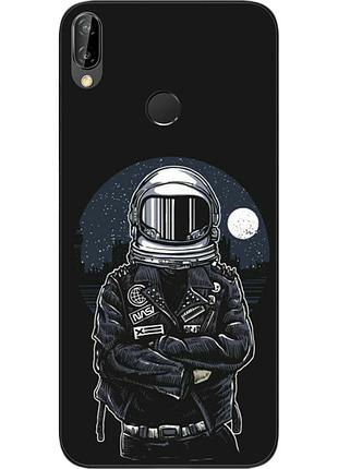Силиконовый чехол для huawei p20 lite с картинкой космонавт и луна