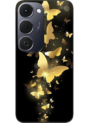 Силіконовий чохол epik для tecno spark 40 pro plus (km7) з принтом золоті метелики