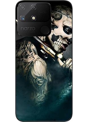 Бампер силиконовый чехол epik для realme narzo 50a с картинкой воин