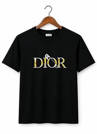 Футболка dior з вишивкою леопард l унісекс чорна