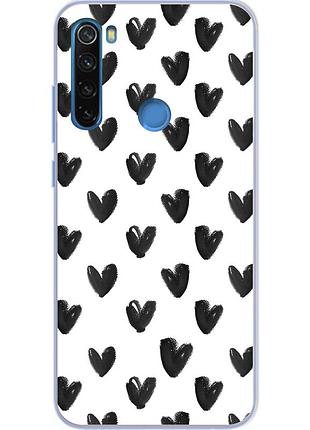 Силиконовый чехол бампер для xiaomi redmi note 8 с картинкой сердца