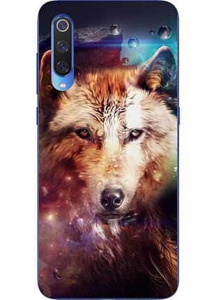 Чехол силиконовый для xiaomi mi 9 se с картинкой волк