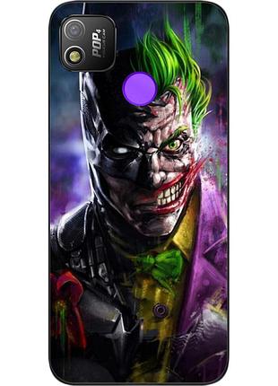 Силиконовый чехол для tecno pop 4 с картинкой two face