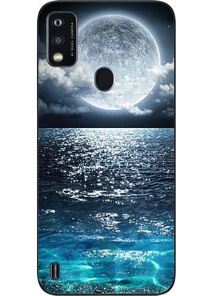 Чехол силиконовый для zte blade a51 с картинкой луна