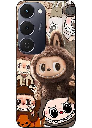 Силиконовый чехол epik для tecno spark 40 pro plus (km7) с принтом лабубу коричневый