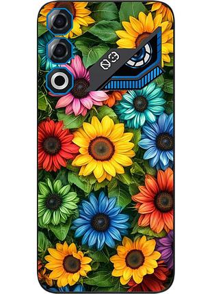 Силиконовый чехол бампер epik для zte nubia neo 3 gt 5g с картинкой радужные подсолнухи