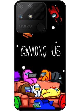 Силиконовый чехол epik для realme narzo 50a с картинкой among us играем
