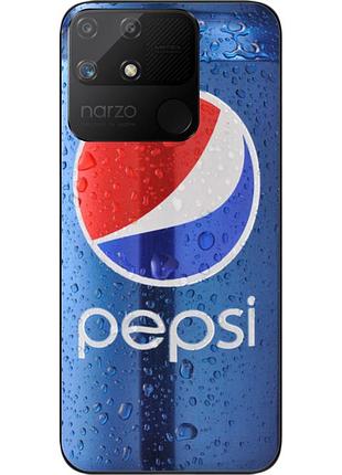 Силиконовый чехол epik для realme narzo 50a с картинкой пепси