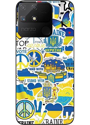Силиконовый чехол epik для realme narzo 50a с картинкой стикеры украина