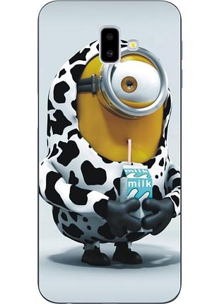 Оригінальний tpu чехол з принтом для samsung galaxy j6 plus 2018 міньйон з молоком