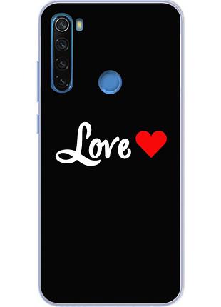 Силиконовый чехол бампер для xiaomi redmi note 8 с картинкой love