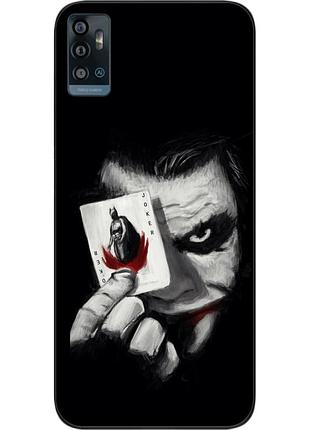 Силиконовый чехол для zte blade a71 с картинкой джокер с картой