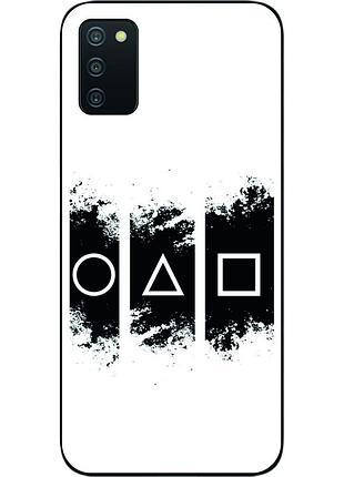 Силиконовый чехол для samsung a03s galaxy a037 с картинкой игра в кальмара логотип