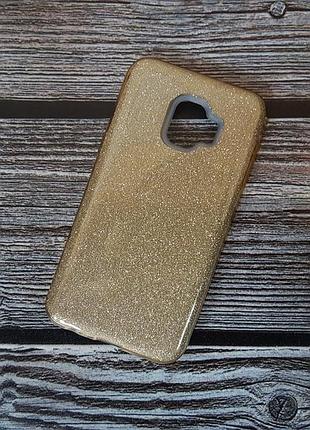 Чохол з блискітками shine для samsung j2 core j260 galaxy 2018 золотий силікон