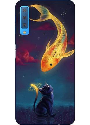 Чохол бампер для samsung a750f galaxy a7 2018 з принтом золота рибка