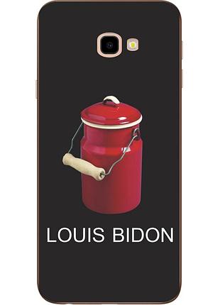 Антибрендовый силіконовий чохол для samsung galaxy j4 plus 2018 louis bidon на чорному тлі