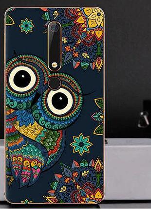 Силіконовий чохол бампер для nokia 6 2018 з картинкою совушка