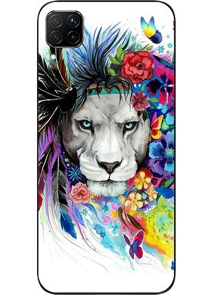 Силиконовый чехол для huawei p40 lite с картинкой лев