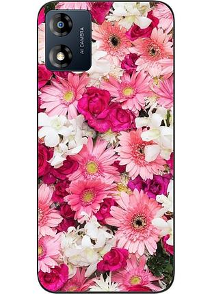 Силиконовый чехол бампер epik для motorola moto e13 с картинкой нежные цветы
