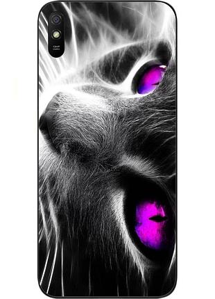 Силиконовый чехол для xiaomi redmi 9a с картинкой красивый кот