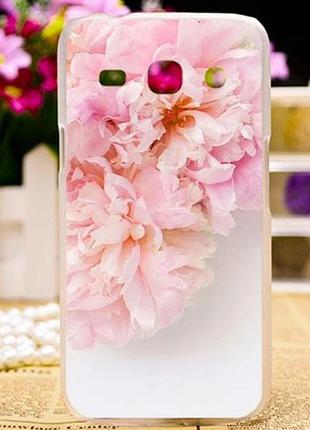 Чехол с картинкой (силикон) для samsung galaxy g350 star advance розовые цветы