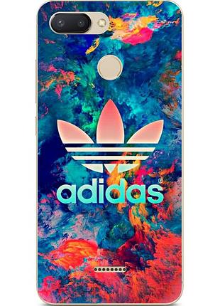 Силиконовый чехол для xiaomi redmi 6 с картинкой adidas