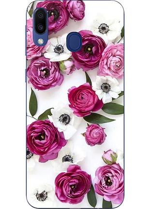 Силиконовый чехол бампер для samsung galaxy a40 2019 a405f с картинкой цветы