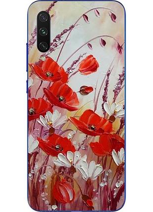 Силиконовый чехол для xiaomi mi a3 с картинкой маки в поле