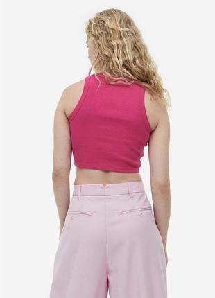 Топ у рубчик h&m, колір фуксія. 4