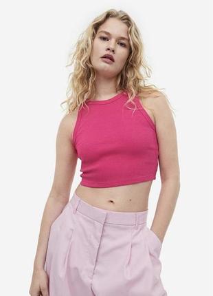 Топ у рубчик h&m, колір фуксія. 2