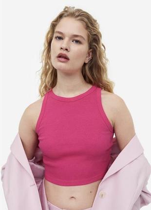 Топ у рубчик h&m, колір фуксія. 3