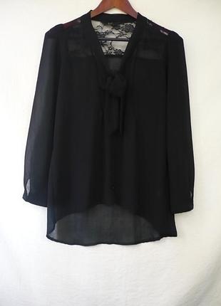 Шифонова Блуза з бантом мереживо асиметрія