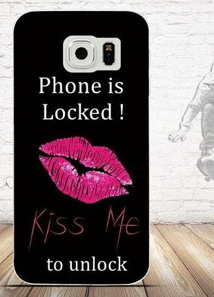 Бампер силиконовый чехол для samsung galaxy s6 g920 с картинкой kiss me