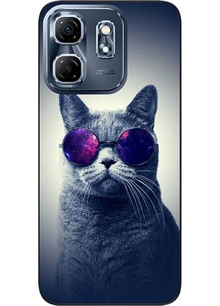 Силиконовый чехол epik для infinix hot 50i с картинкой серый кот