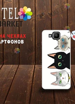 Оригінальний чохол панель накладка для doogee x9 mini з принтом три кота