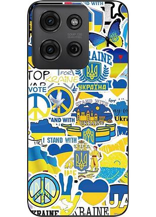 Силіконовий чохол epik для motorola g75 5g з картинкою стикери україна