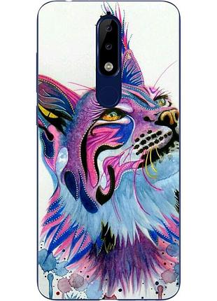 Силіконовий чохол для nokia 5.1 2018 з картинкою рись акварель