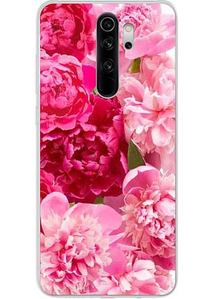 Силіконовий чохол бампер для xiaomi redmi note 8 pro з картинкою півонії