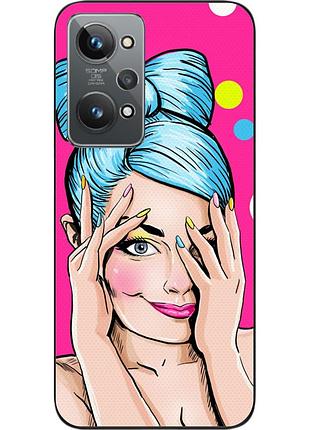 Силиконовый чехол epik для realme gt2 с картинкой девушка поп арт