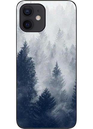 Силиконовый чехол бампер для iphone 12 mini с картинкой лес
