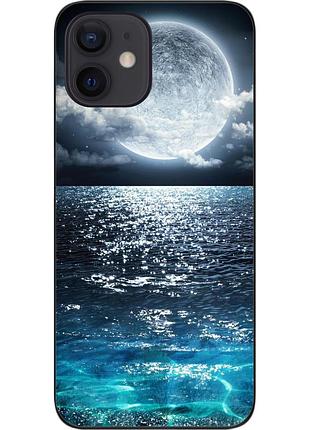 Чохол силіконовий для iphone 12 mini з картинкою місяць