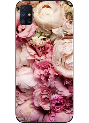 Чохол силіконовий для samsung m51 galaxy m515f з картинкою півонії