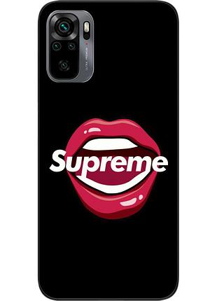Силіконовий чохол для xiaomi redmi note 10s з картинкою губи supreme