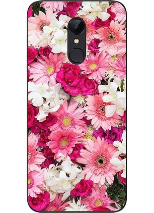 Чохол силіконовий для xiaomi redmi 5 з картинкою квіти