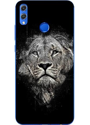 Силиконовый чехол с рисунком для huawei honor 8x лев