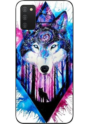 Силиконовый чехол для samsung a03s galaxy a037 с картинкой красивый волк