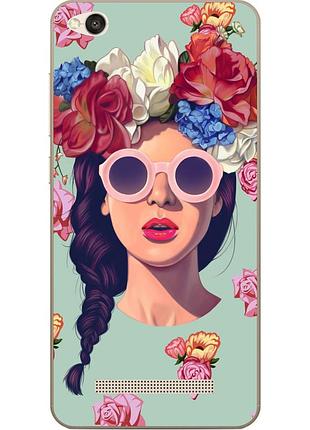 Чехол силиконовый для xiaomi redmi 4a с картинкой девушка