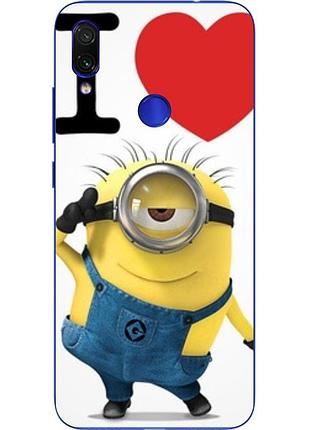 Чехол силиконовый для xiaomi redmi note 7 с картинкой влюбленный миньон