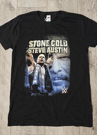 Хлопковая футболка с официальным мерчем реслера wwe «stone cold» стеваостина