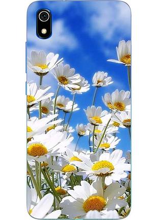 Силіконовий чохол бампер для xiaomi redmi 7a з картинкою ромашки